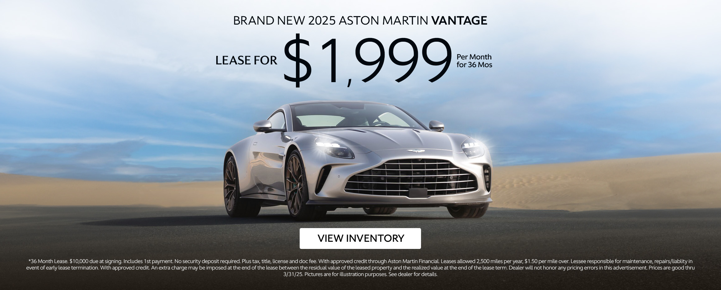 New 2025 Aston Martin Vantage Offer