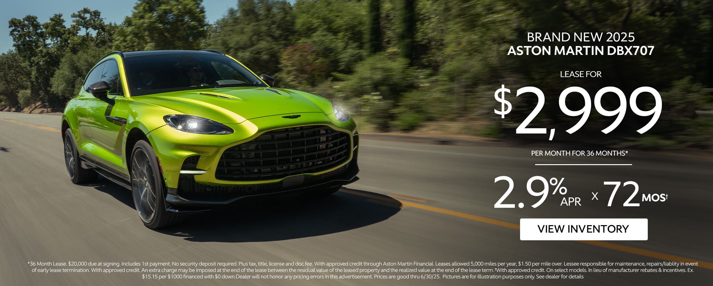 New 2025 Aston Martin DBX707 Offer