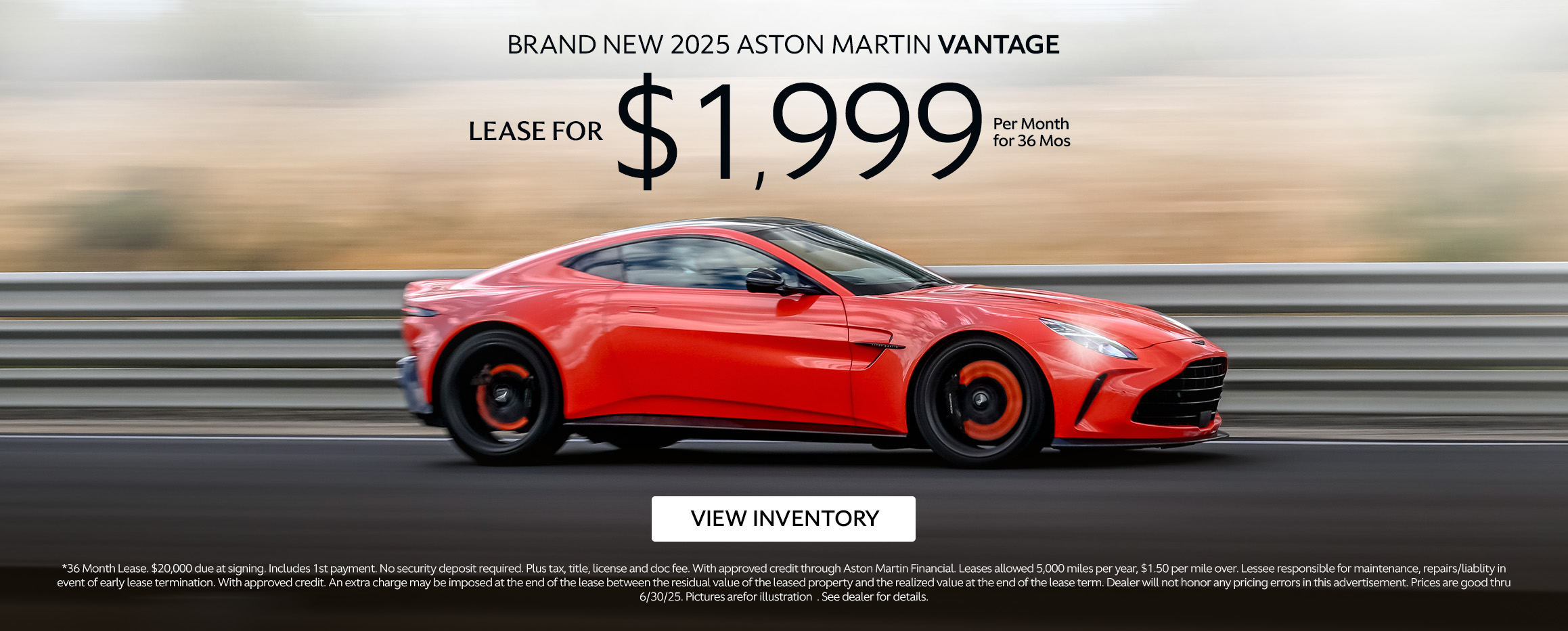 New 2025 Aston Martin Vantage Offer